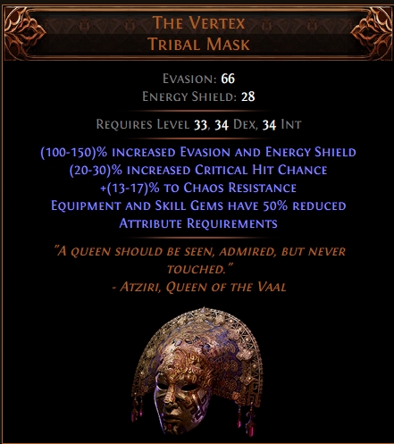 The Vertex Tribal Mask poe2